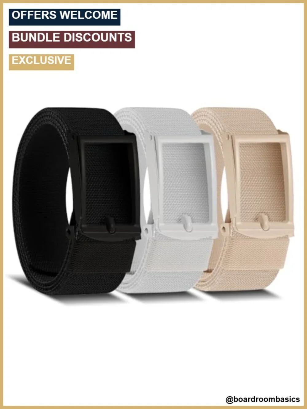 Stretch Canvas Belt Adjustable No-Hole Metal Buckle Bottle Opener